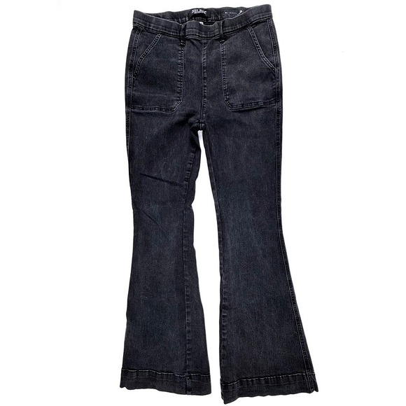 Judy Blue Jeans Charcoal Wash Pull On Super Flare Stretch Wide Leg High‎ Rise - Picture 3 of 8